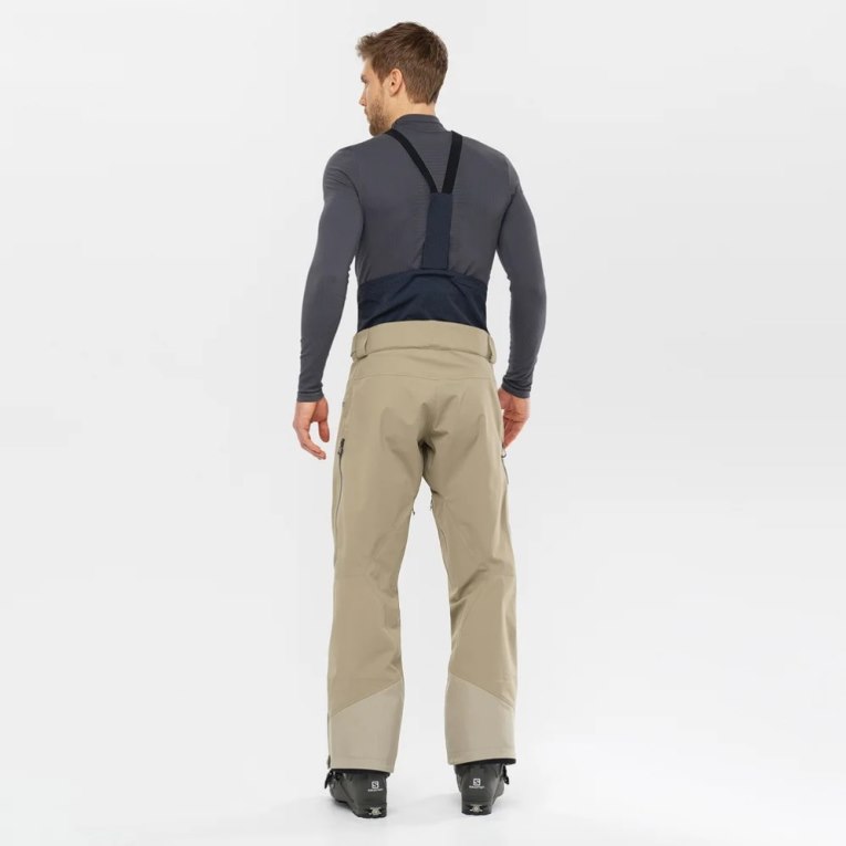 Khaki Salomon Qst 3L Men's Ski Pants | PH 52906Y